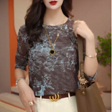 批发双层网纱<b class='q'>打底衫</b>女<b class='q'>长袖</b>肌肤春季新款时尚上衣洋气修身t恤