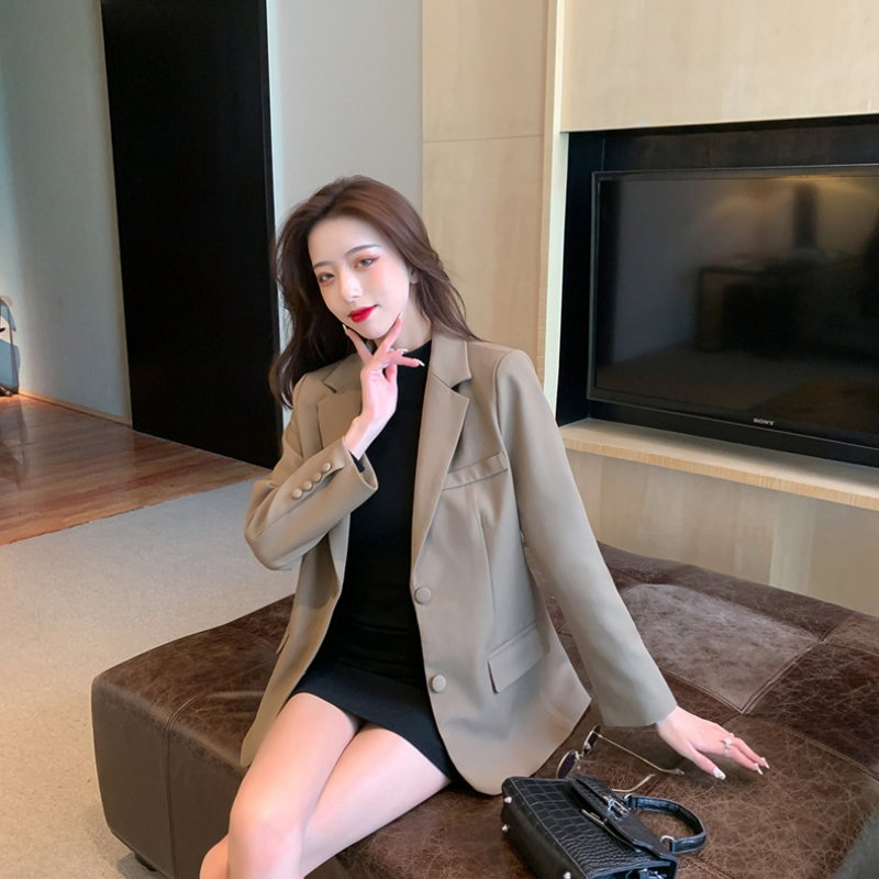 MY15173# 西装外套女高级设计感小众新款气质黑咖色今年流行西服女裝貨...
