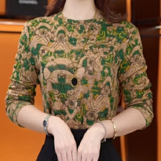 批发秋冬新款长袖t恤女士圆领复古<b class='q'>打底衫</b>气质宽松<b class='q'>妈妈</b>装减龄加厚上衣