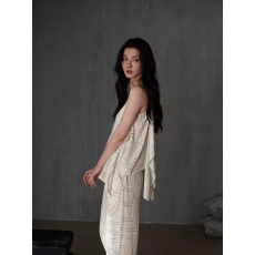 批发同语新款梭织棉<b class='q'>睡衣</b>女款夏季吊带长裤性感家居服可外穿<b class='q'>套装</b>高级感