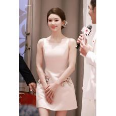 批发YEVA露思同款粉色蝴蝶结吊带连衣裙2026新款<b class='q'>甜美</b>减龄