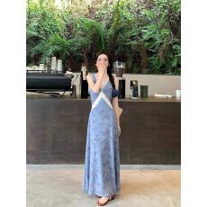 批发夏季新款法式<b class='q'>蕾丝</b>花边小众设计感拼接背心长裙连衣裙女装通勤清新