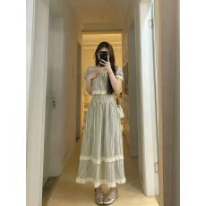 批发夏季女装时尚套装独特别致<b class='q'>条纹</b>上衣a字<b class='q'>半身裙</b>子慵懒风一整套穿搭
