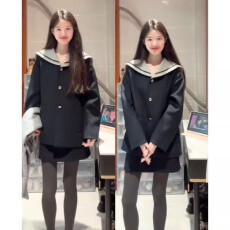 批发学院风jk<b class='q'>制服</b>套装温柔气质巨好看<b class='q'>海军</b>领上衣a字短裙两件套2025秋