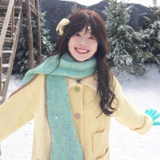 批发日系甜美风翻领黄色毛呢外套女2026冬季<b class='q'>中长款</b>小个子气质呢子大衣
