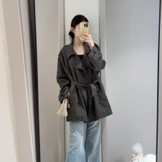 批发韩系宽松风衣<b class='q'>外套女</b>2025秋季新款小个子巨好看薄款韩版高级感<b class='q'>短</b>款