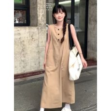 批发慵懒风休闲2026新款爆款宽松气质<b class='q'>无袖</b>显瘦背心长裙夏季裙子连衣裙