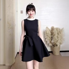 批发己出货 有内衬<b class='q'>赫本</b><b class='q'>风</b>无袖千金高级感裙子夏季新款