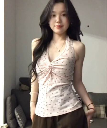 한 부서 고유 한 핑크색 행침 목 캐미솔 여름 몸매 가꾸기 슬림해 보이는 다용도 맨위