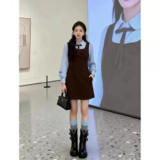 批发法式小香风miu系富家千金连衣裙女2026早<b class='q'>春</b>韩系学院风收腰A字裙子