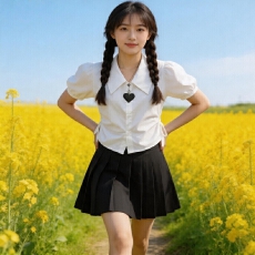 批发学院风白色衬衫女<b class='q'>夏</b>季韩版甜美收腰显瘦衬衣泡泡袖短袖上衣潮