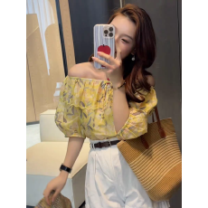 批发凤仙花 抽绳一字肩多种穿搭花色<b class='q'>清凉</b>款上衣