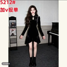 批发大码胖mm新中式复古长袖立领<b class='q'>连衣裙</b>女春季新款高级感宽松显瘦裙子