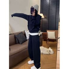 批发美式高街休闲运动服套<b class='q'>装</b>女秋季新款<b class='q'>时尚</b>洋气显瘦高级感卫衣两件套