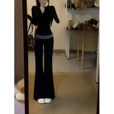 批发高级感时尚<b class='q'>运动服</b>套装女秋季韩系<b class='q'>修身</b>显瘦卫衣微喇叭裤休闲两件套