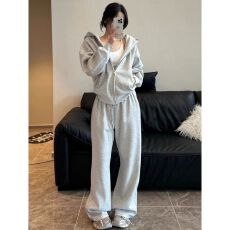 批发时尚休闲<b class='q'>运动</b>套装女春秋季学生<b class='q'>韩版</b>显瘦宽松连帽卫衣长裤两件套潮