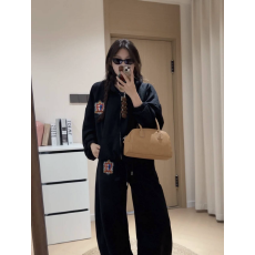 批发美式高街休闲运动服套装女秋季洋气宽松时尚<b class='q'>开衫</b>卫衣慵懒风两件套