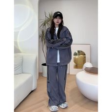 批发复古工装运动服套装女春秋季新款学生宽松<b class='q'>韩版</b>时尚<b class='q'>卫衣</b>休闲两件套