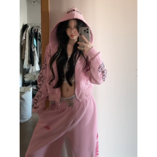 批发国潮时尚休闲<b class='q'>运动服</b>套装女秋季新款卫衣阔腿裤宽松<b class='q'>显瘦</b>穿搭两件套