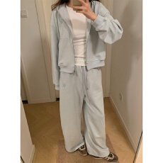 批发盐系温柔风减龄宽松休闲卫衣套装女秋<b class='q'>冬</b>季韩版外套阔腿裤两件套潮