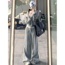 批发韩系chic卫衣阔腿裤套装女早秋季一整套ootd穿搭高级感休闲两件套