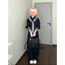 甜酷牛仔衬衫运动套装女春秋学生韩版宽松卫衣长裤休闲两件套显瘦