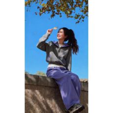 批发小众运动服套装<b class='q'>女</b>春秋韩系撞色宽松显瘦连帽<b class='q'>卫衣</b>阔腿裤休闲<b class='q'>两件套</b>