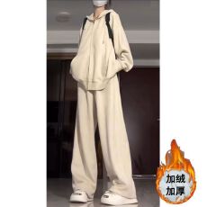 批发加绒加厚运动服套<b class='q'>装</b>女秋冬季学生<b class='q'>韩版</b>宽松显瘦连帽卫衣休闲两件套