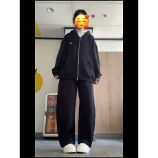 批发韩系休闲卫衣运动套装女春<b class='q'>秋</b>薄款宽松显瘦连帽长袖外套长裤两件套