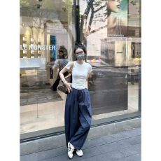 批发夏装搭配一整套时尚出游穿搭小个子初恋清纯奶甜阔腿裤两件套装女