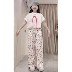 批发盐系减龄休闲<b class='q'>运动服</b>套装女夏季高街设计<b class='q'>百搭</b>宽松短袖阔腿裤两件套