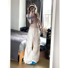 批发甜酷辣妹风穿搭短款t恤上衣今年流行时尚<b class='q'>休闲</b>工装阔腿裤两件套装