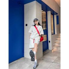 休闲运动服套装女新款夏季纯棉短袖短裤少年感学生跑步两件套