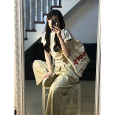 批发洋气时尚<b class='q'>运动服</b>套装女夏季<b class='q'>宽松</b>显瘦韩版正肩短袖阔腿裤休闲两件套