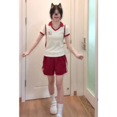 批发活泼减龄少女学院风运动服套<b class='q'>装</b>女夏季短袖短<b class='q'>裤</b>时尚炸街跑步两件套