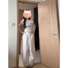 批发韩系ins风休闲<b class='q'>运动</b>套装女夏斜肩收腰短袖T恤白色弯刀阔腿裤两件套