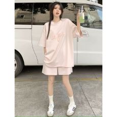 批发设计感运动服<b class='q'>套装</b>女夏季韩系少女时尚宽松短袖短<b class='q'>裤</b>休闲ootd两件套