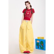 批发<b class='q'>夏季</b>多巴胺穿搭运动套装女学生修身短袖宽松阔腿裤休闲减龄两件套