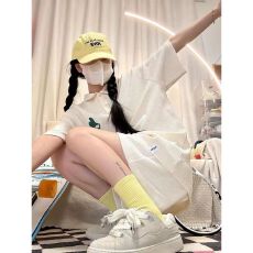 批发元气少女<b class='q'>运动服</b>套装女夏季减龄宽松polo短袖短裤<b class='q'>时尚</b>两件套小个子