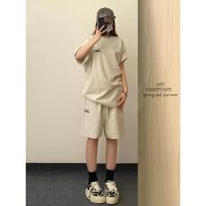 批发港风炸街休闲运动服套<b class='q'>装</b>女夏季学生时尚宽松短袖短<b class='q'>裤</b>小个子两件套