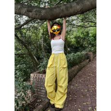 批发美式辣妹风休闲运动套装女夏季又酷又飒白色吊带背心阔腿裤两件套