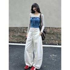 批发韩系休闲穿搭一整套女<b class='q'>夏季</b>新款碎花内搭抹胸叠穿上衣阔腿裤三件套