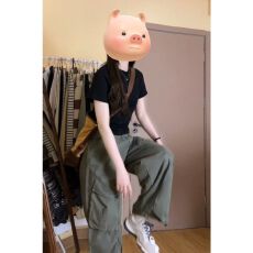 批发夏季正肩显瘦休闲<b class='q'>运动服</b>套装女韩系时尚短袖工装裤学生穿搭两件套