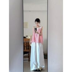 批发chic韩系穿搭一整套吊带背心女<b class='q'>夏</b>装独特超好看高级白色阔腿裤套装