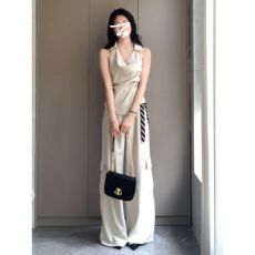 批发设计感条纹无袖背心上衣女<b class='q'>夏</b>季高腰直筒阔腿裤老钱风穿搭两件套装