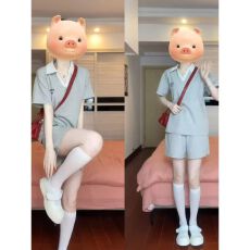 批发灰色短袖短裤<b class='q'>运动服</b>套装女夏季学生韩版<b class='q'>宽松</b>减龄休闲两件套潮ins