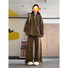 批发少年感<b class='q'>运动服</b>套装女春秋学生韩版宽松时尚连帽卫衣<b class='q'>休闲</b>两件套跑步