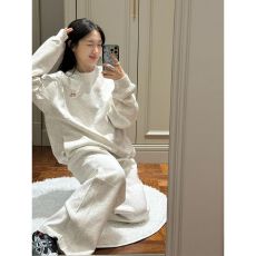 批发初秋韩系卫衣<b class='q'>运动服</b>套装女新款宽松圆领卫衣卫裤慵懒松弛感两件套