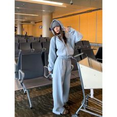 批发高级感运动服套装女春秋宽松显瘦韩版时尚纯棉卫衣休闲两件套跑步