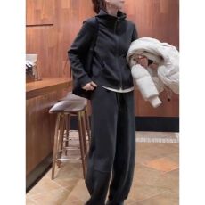 批发高级感运动服套装女春秋宽松显瘦时尚洋气连帽卫衣跑步休闲两件套
